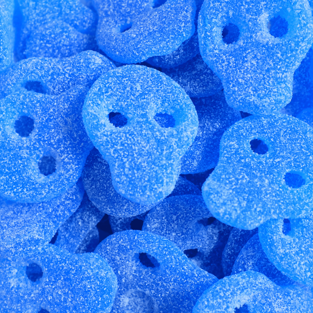 Sour Blue Raspberry Skulls